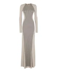 Fendi Langes und figurbetontes Kleid Beige