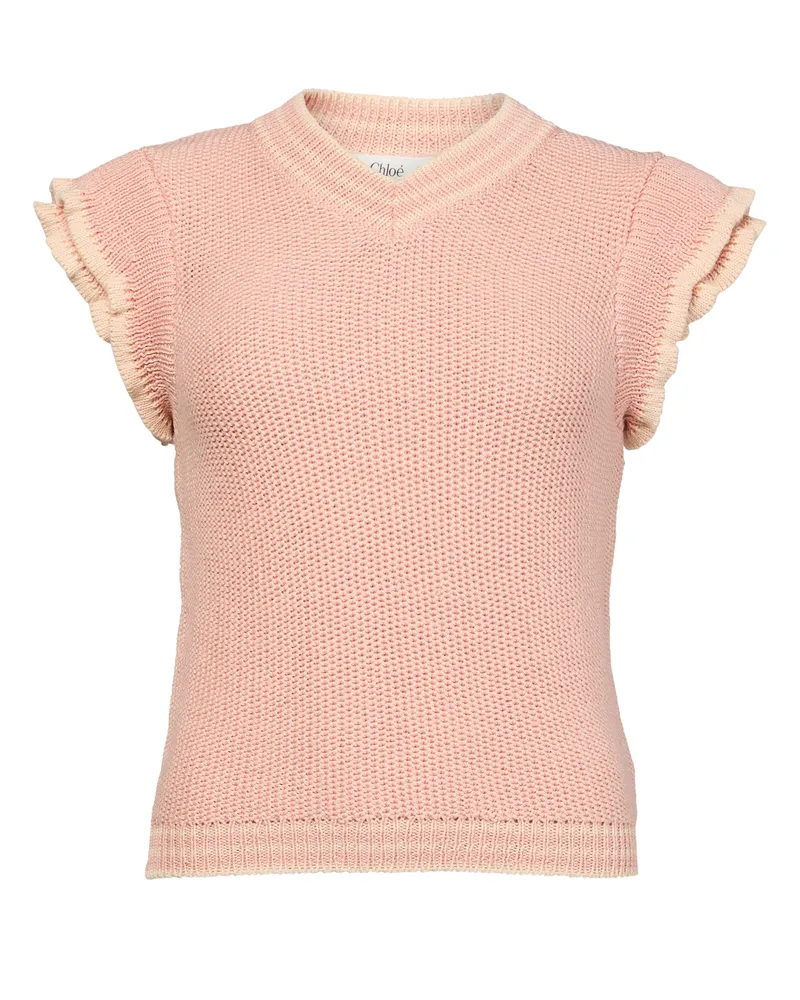 Chloé Strickpullover aus Wolle mit Rüschen 