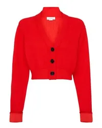 Victoria Beckham Crop-Cardigan mit V-Ausschnitt Red