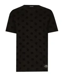 Dolce & Gabbana Baumwoll-T-Shirt mit DG-Print Black