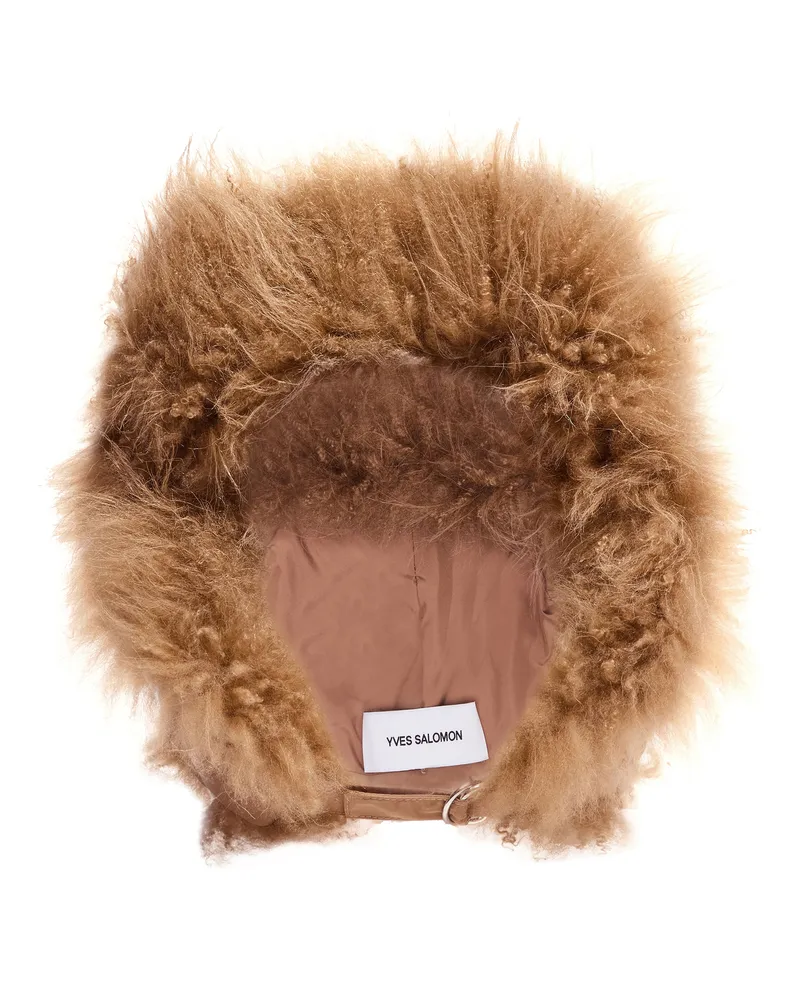 Yves Salomon Chapka aus Lammfell Beige