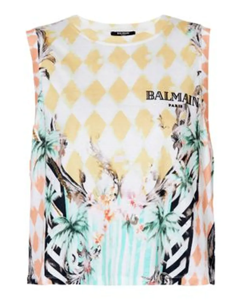 Balmain Tanktop mit Barock-Printmotiv Multicolor