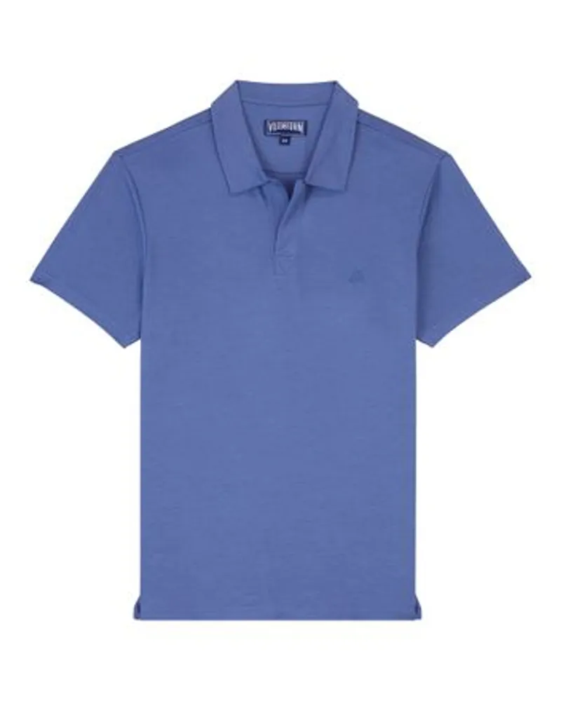 Vilebrequin Einfarbiges Poloshirt Blue