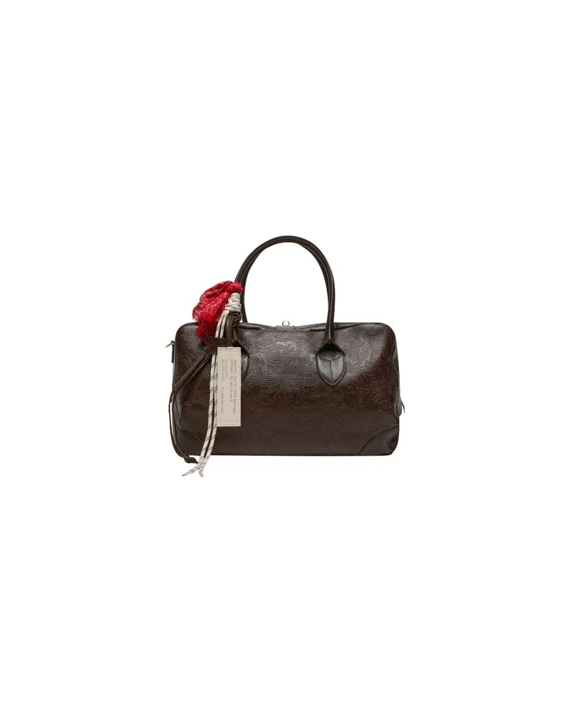 Golden Goose Mittelgroße Handtasche Vita aus geprägtem Leder Burgundy