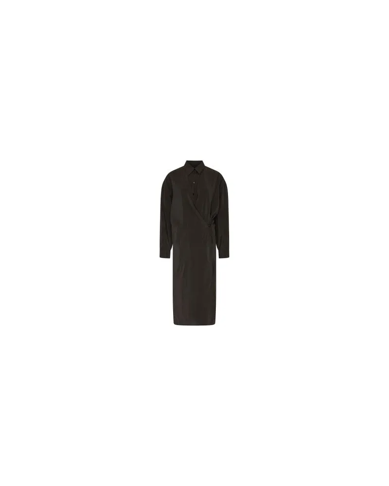 Christophe Lemaire Straight collar twisted shirt dress Brown