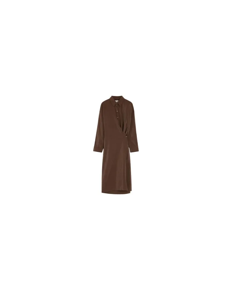 Christophe Lemaire Straight collar twisted shirt dress Brown