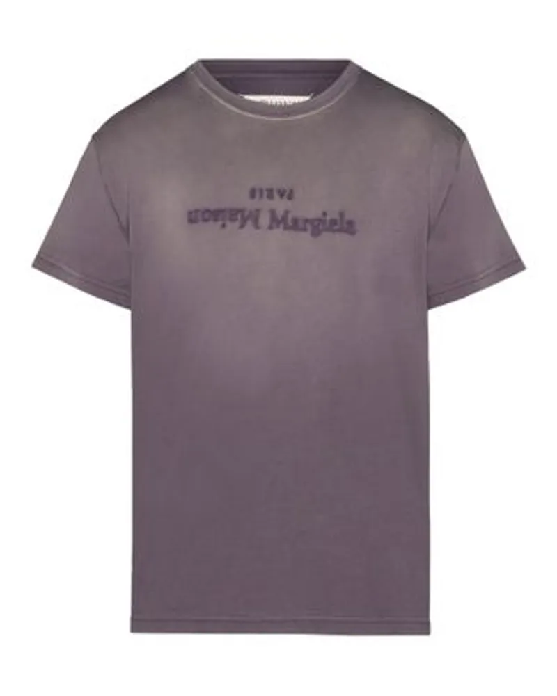 Maison Margiela T-Shirt mit Reverse Logo Purple