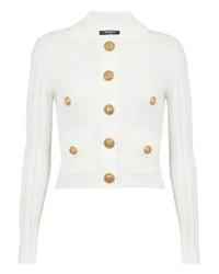 Balmain Strick-Cardigan mit Knöpfen White