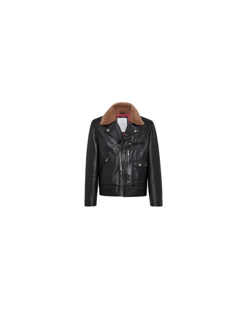 Brunello Cucinelli Wattierte Bikerjacke Black