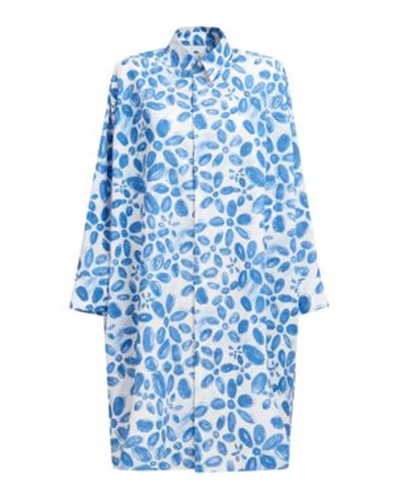 Marni Kleid in Cocon-Optik mit Blooming-Printmotiv Blue