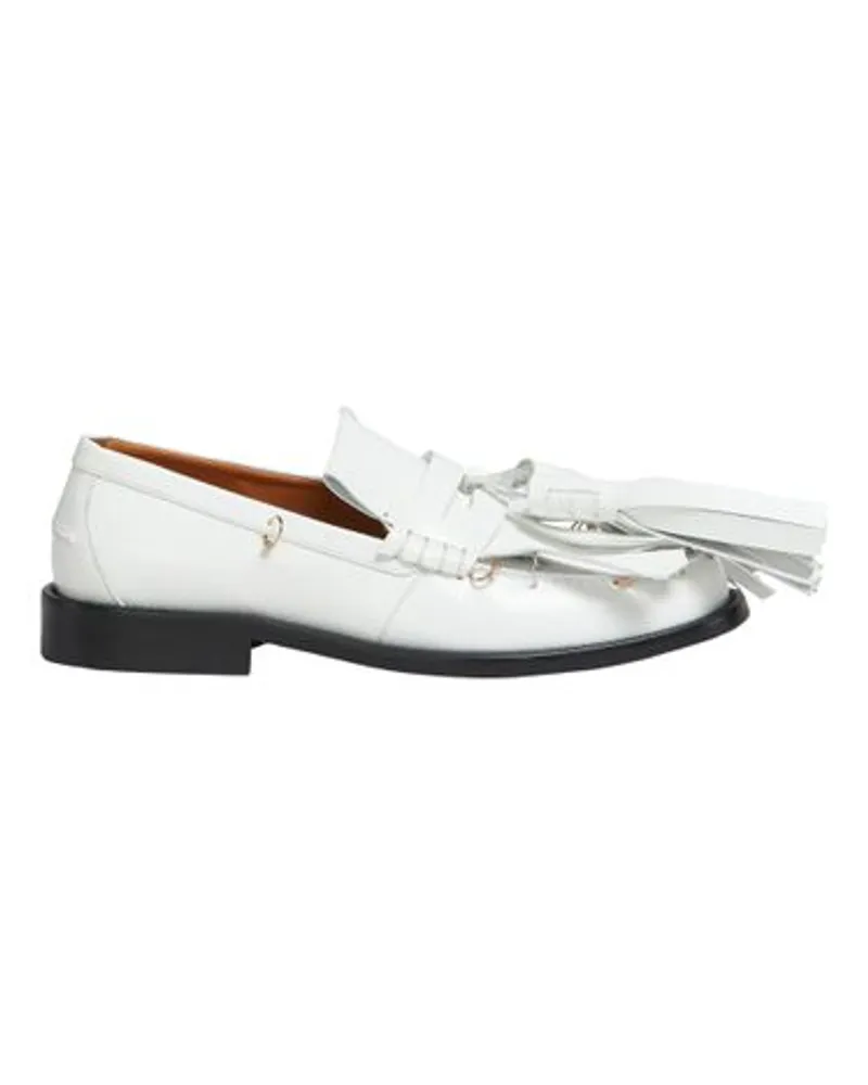 Marni Bambi Leder-Loafers mit großen Quasten White