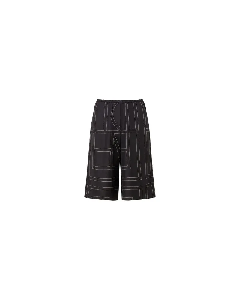 Totême Caprihose aus Seide mit Monogramm Black