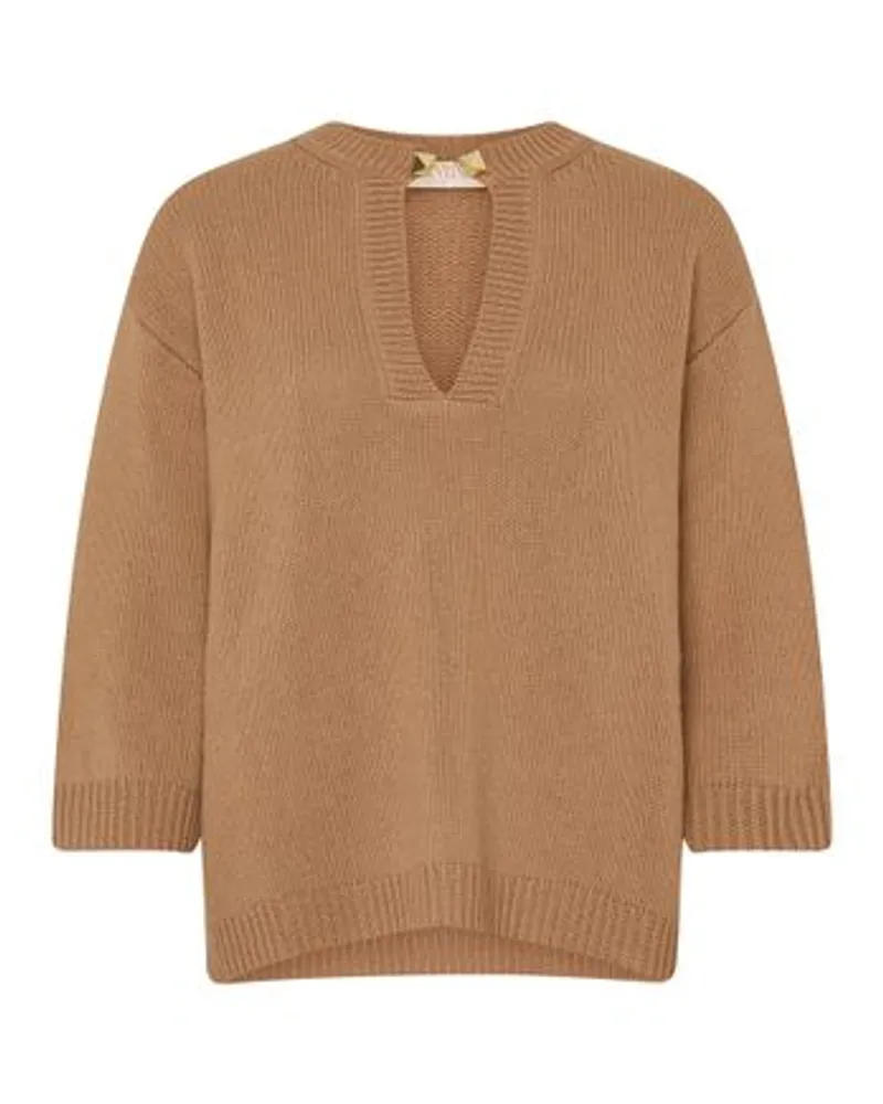 Valentino Garavani Pullover mit Schmuckausschnitt Beige