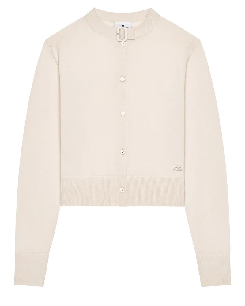 Courrèges Cardigan aus Merinowolle Buckle 