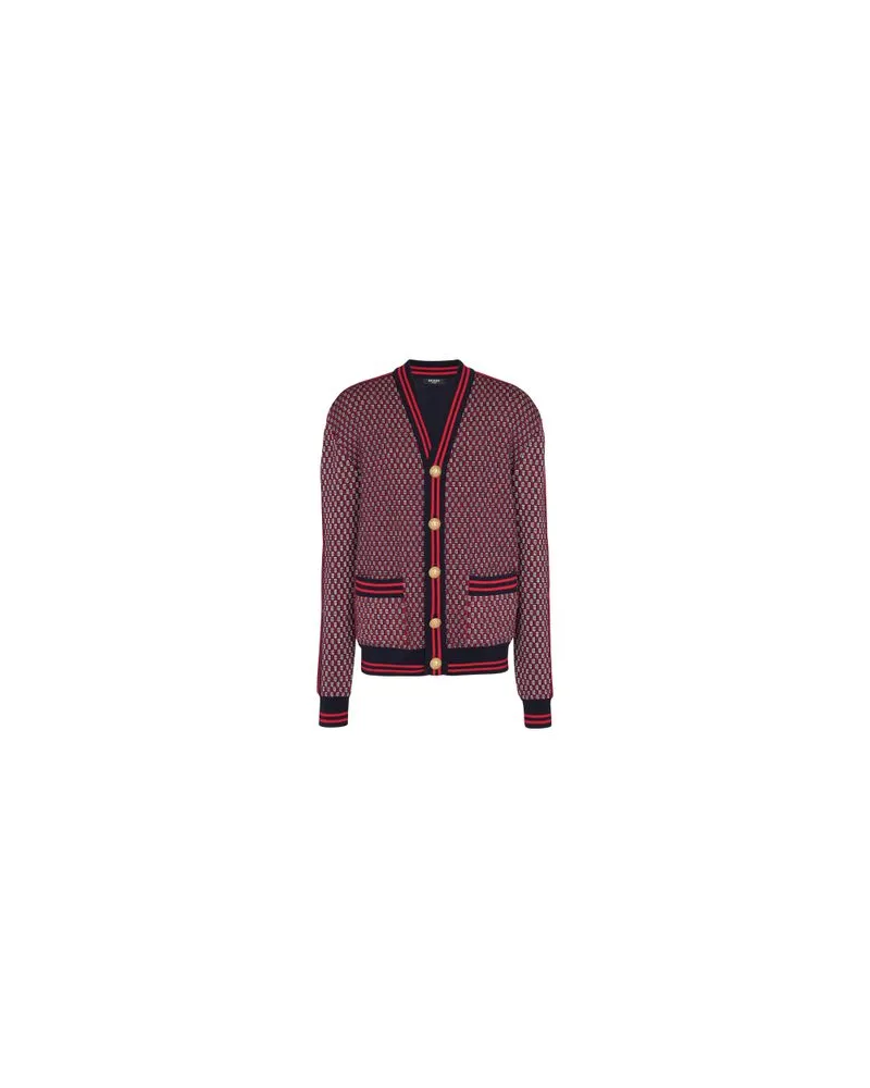 Balmain Woll-Cardigan mit Monogramm Multicolor