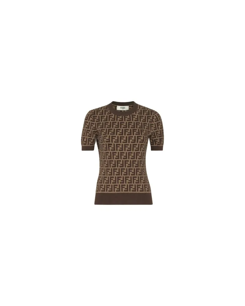 Fendi Eng anliegender Pullover Brown