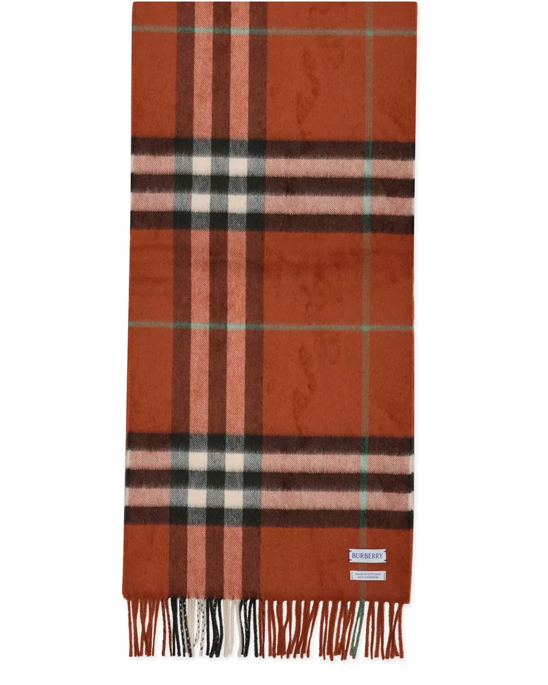 Burberry Karierter Schal aus Kaschmir Brown