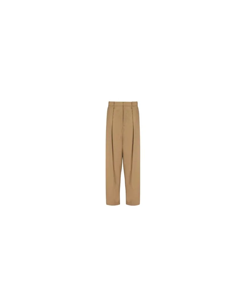 Balmain Plissierte Hose Beige