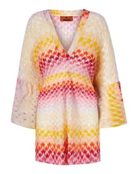 Missoni Kurzer Strand-Kaftan in Spitzenoptik mit Lurex Red