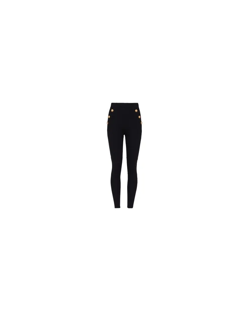 Balmain Leggings 6 Knöpfe Black