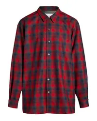 Maison Margiela Pendleton Hemd im Oversize-Schnitt Red