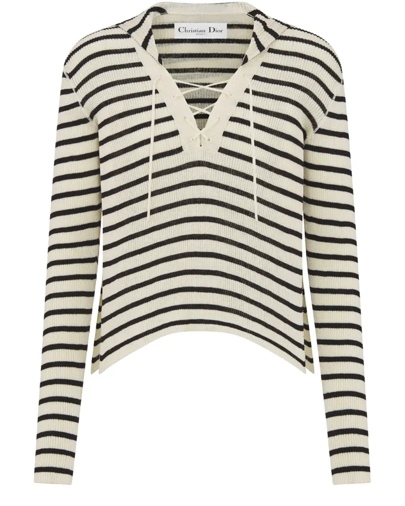 Dior Pullover mit geschnürtem Ausschnitt 