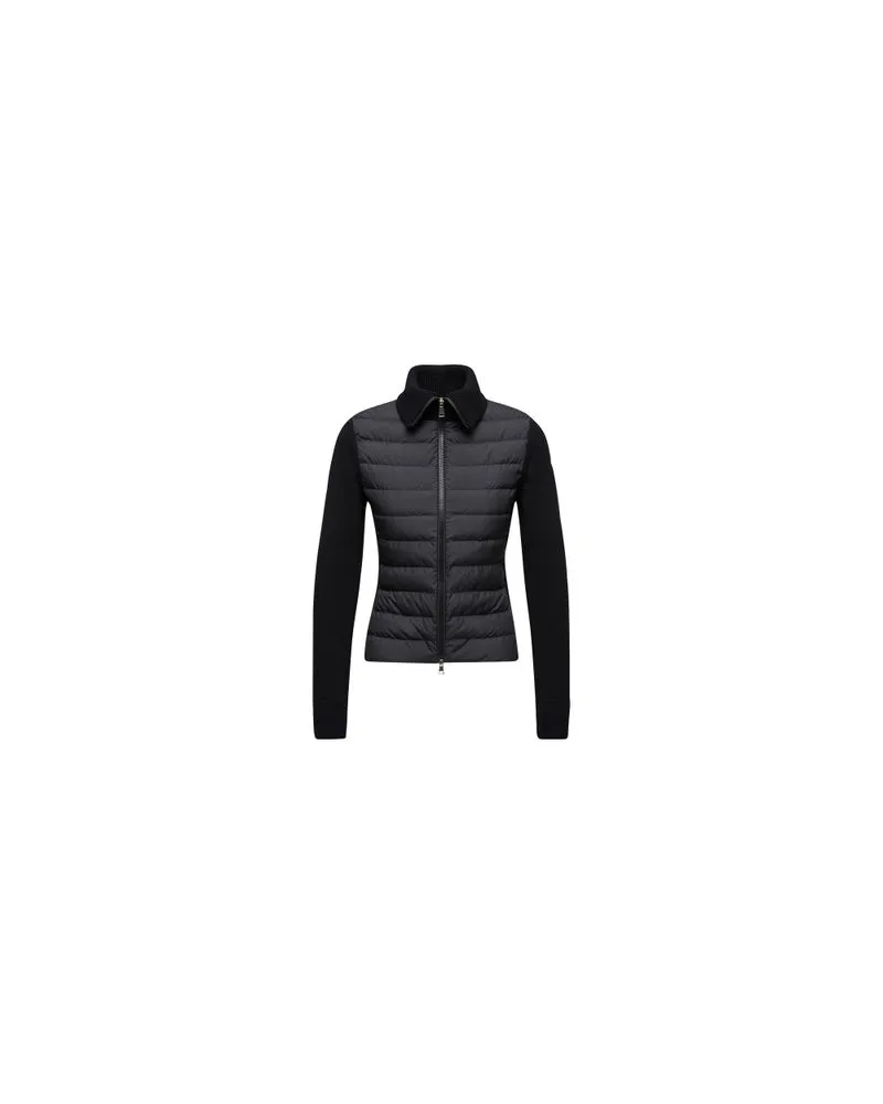 Moncler Jacke aus zwei Materialien mit Reißverschluss Black