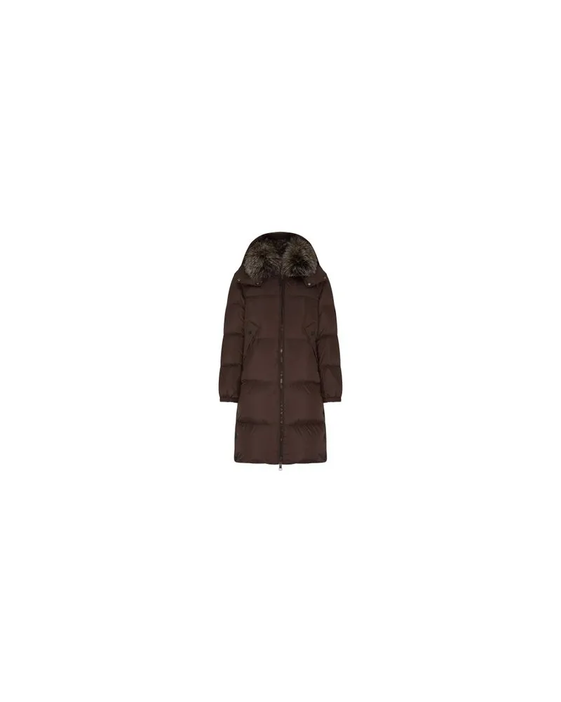 Yves Salomon Daunenjacke mit Fuchspelzkragen Brown