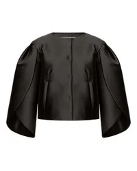 Alberta Ferretti Kurze Mikadojacke mit Tulpenärmeln Black