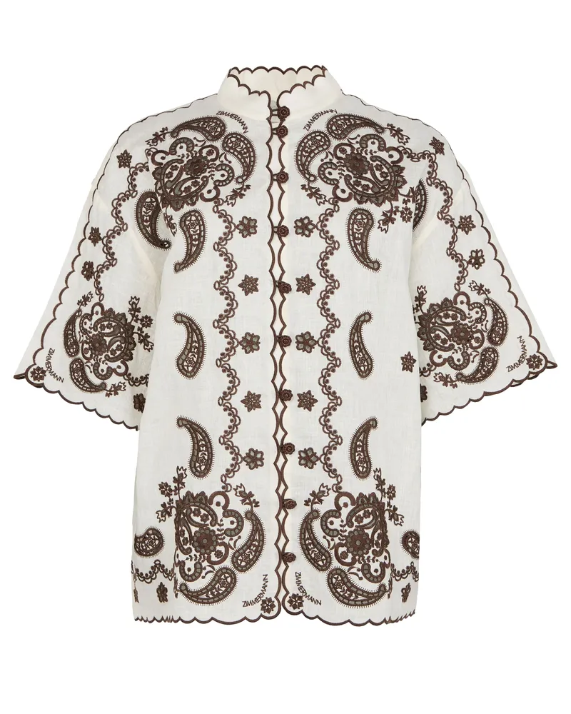 Zimmermann Besticktes Kurzarmhemd Ascension 