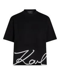 Karl Lagerfeld T-Shirt mit Karl-Signatur am Saum Black