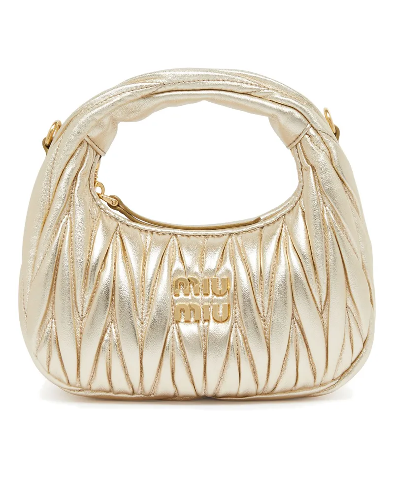 Miu Miu Mini-Hobo-Bag Wander aus gestepptem Nappaleder 