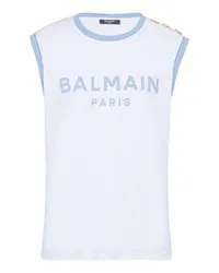 Balmain Tanktop Balmain Paris 3 Knöpfe Blue