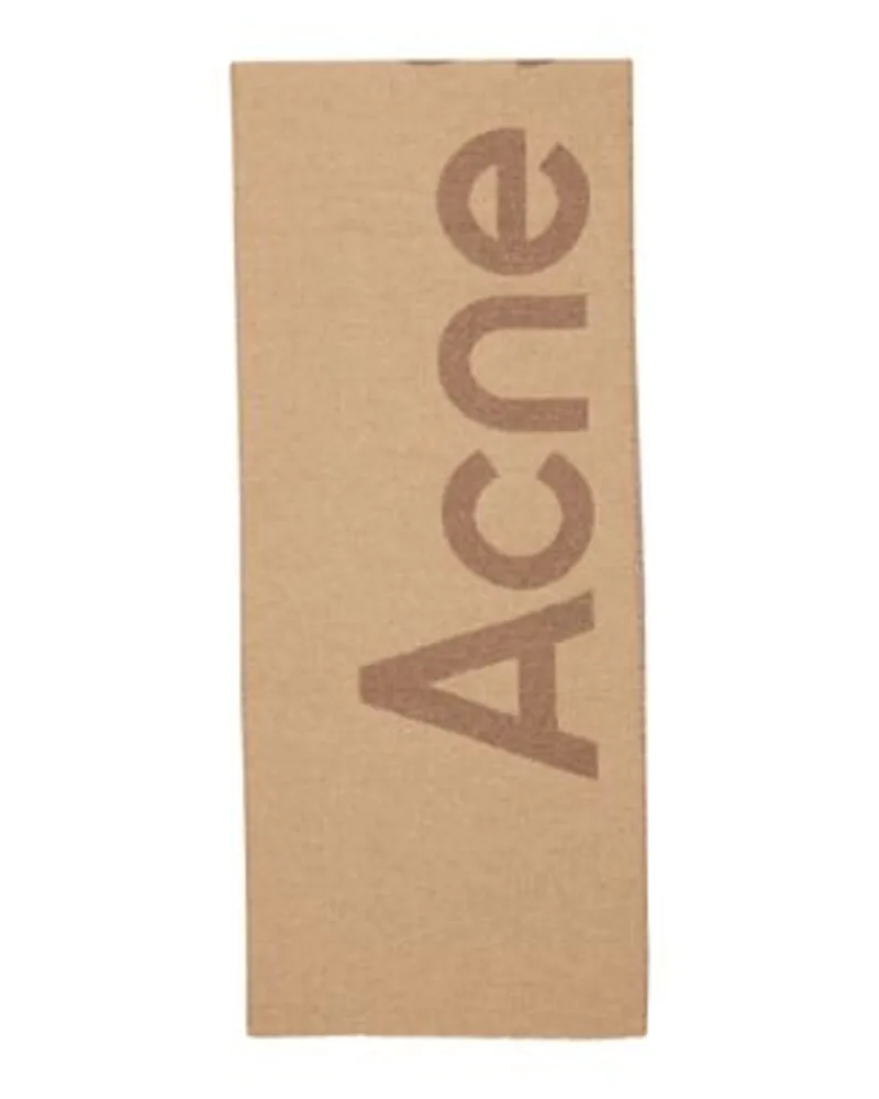 Acne Studios Jacquard-Schal mit Logo Beige