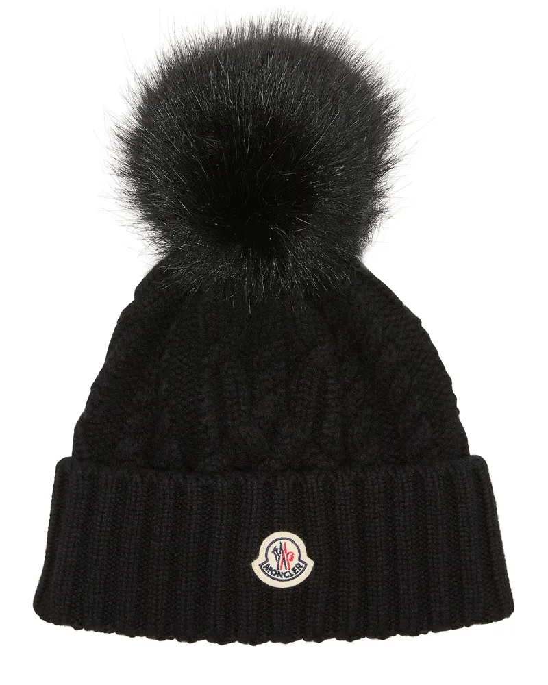 Moncler Mütze mit Logo Black