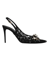 Dolce & Gabbana Slingpumps mit Lurex-Spitze Black