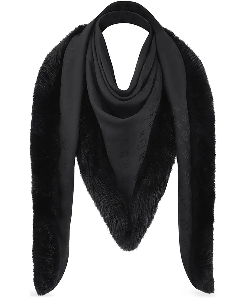 Louis Vuitton Monogram V Tuch mit Pelz Black