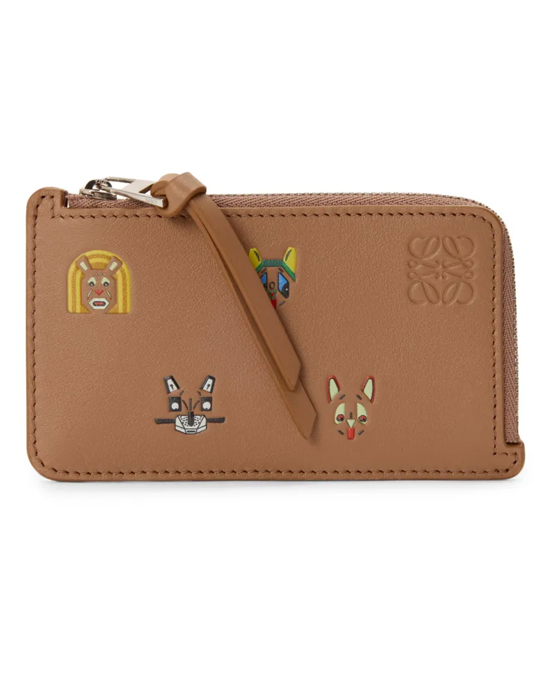 Loewe Kartenetui und Geldbörse Cat aus Kalbsleder Brown