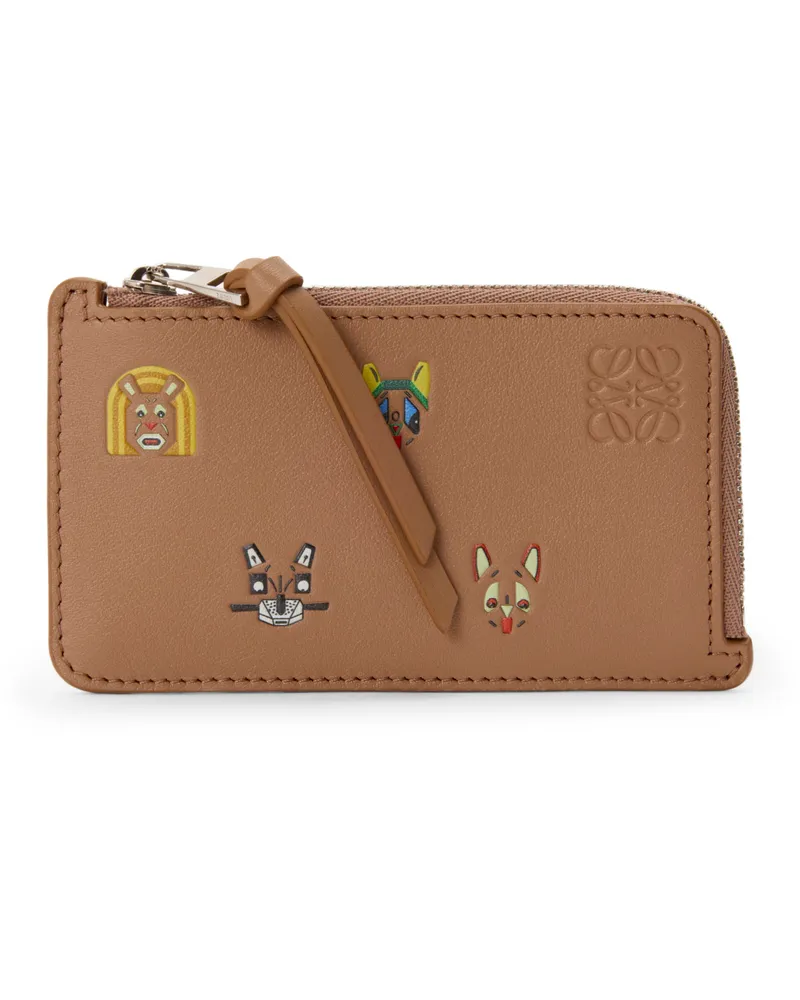Loewe Kartenetui und Geldbörse Cat aus Kalbsleder Brown