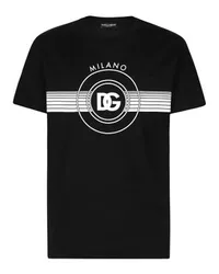 Dolce & Gabbana Kurzarm-T-Shirt mit DG-Print Black