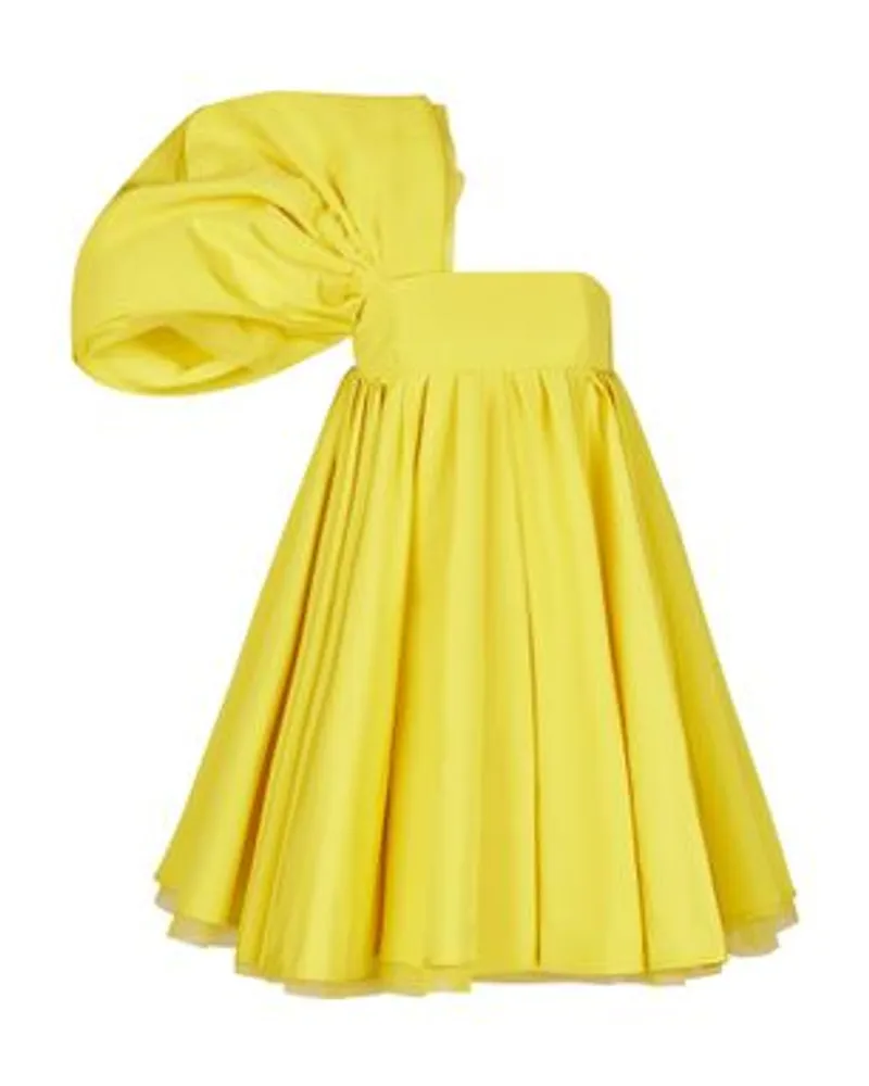 Nina Ricci Asymmetrisches kurzes Bustier-Kleid Yellow