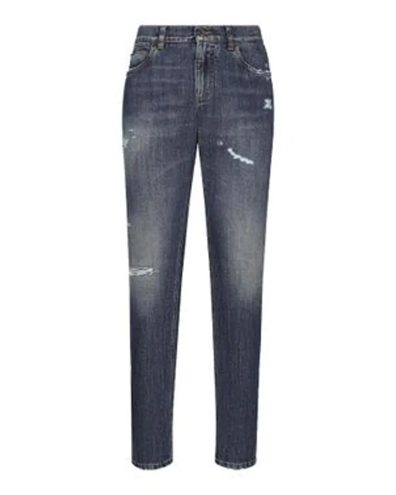 Dolce & Gabbana Blue Wash Jeans Regular Fit Blue