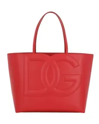 Dolce & Gabbana Mittelgroßer Shopper mit DG-Logo Red