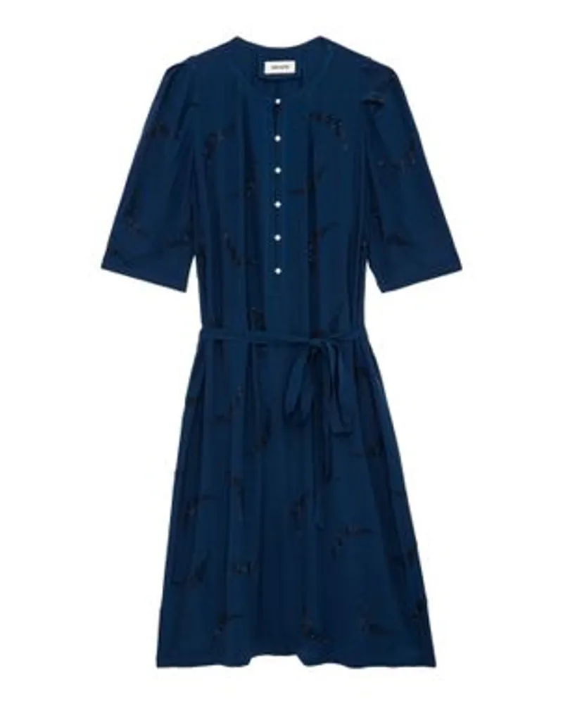 Zadig & Voltaire Kurzes Kleid mit Strasssteinen Rodji Blue