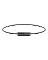 Le Gramme Schwarzes Kabelarmband le 5g mit glatt gebürsteter Keramik Black