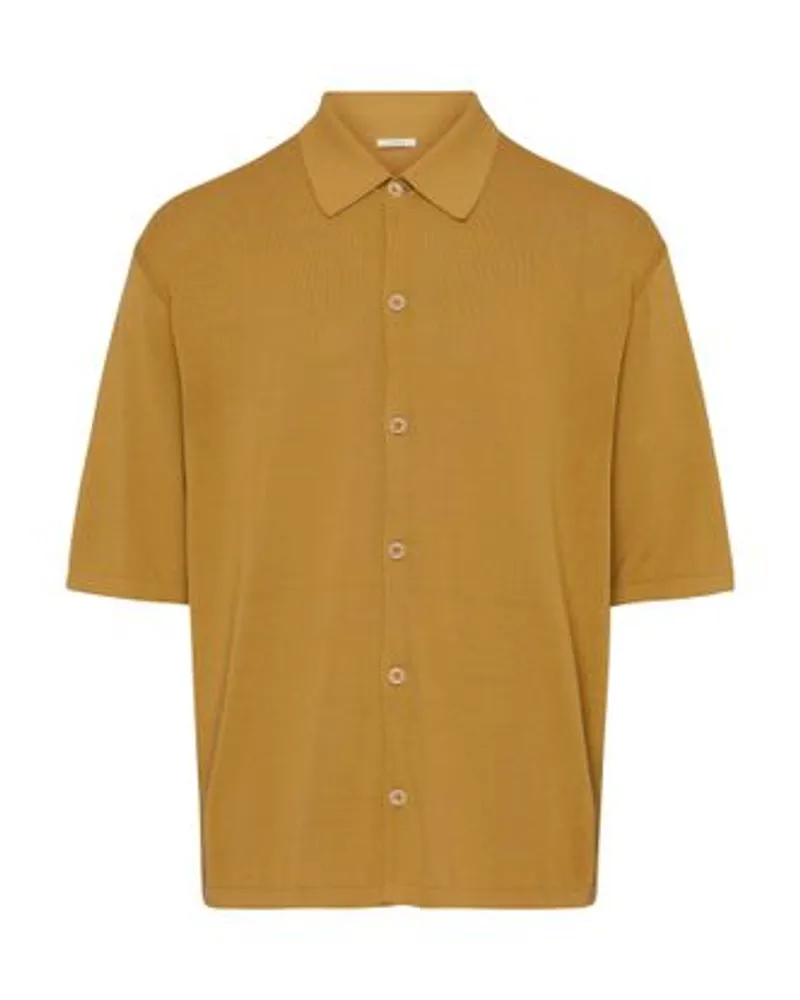 Christophe Lemaire Poloshirt mit kurzen Ärmeln Yellow