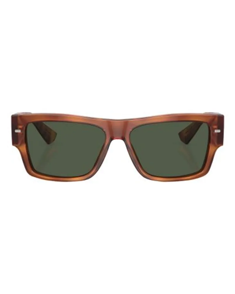 Dolce & Gabbana DG4451 Rechteckige Sonnenbrille Brown