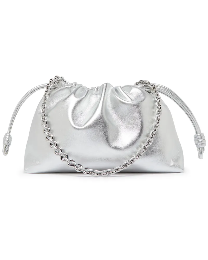 Loewe Flamenco-Clutch aus metallisiertem Nappa-Kalbsleder 