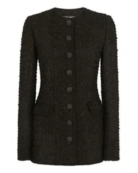 Dolce & Gabbana Einreihige Tweed-Jacke Black