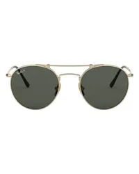 Ray Ban Runde Sonnenbrille Titanium mit Doppelsteg Gold